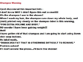 Shampoo Warning