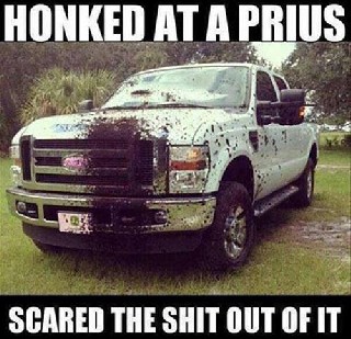 Truck and Prius