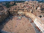 aerial view of piazza del campo siena italy