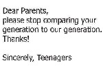 Teenagers complain