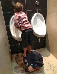 Silly kids in toilet